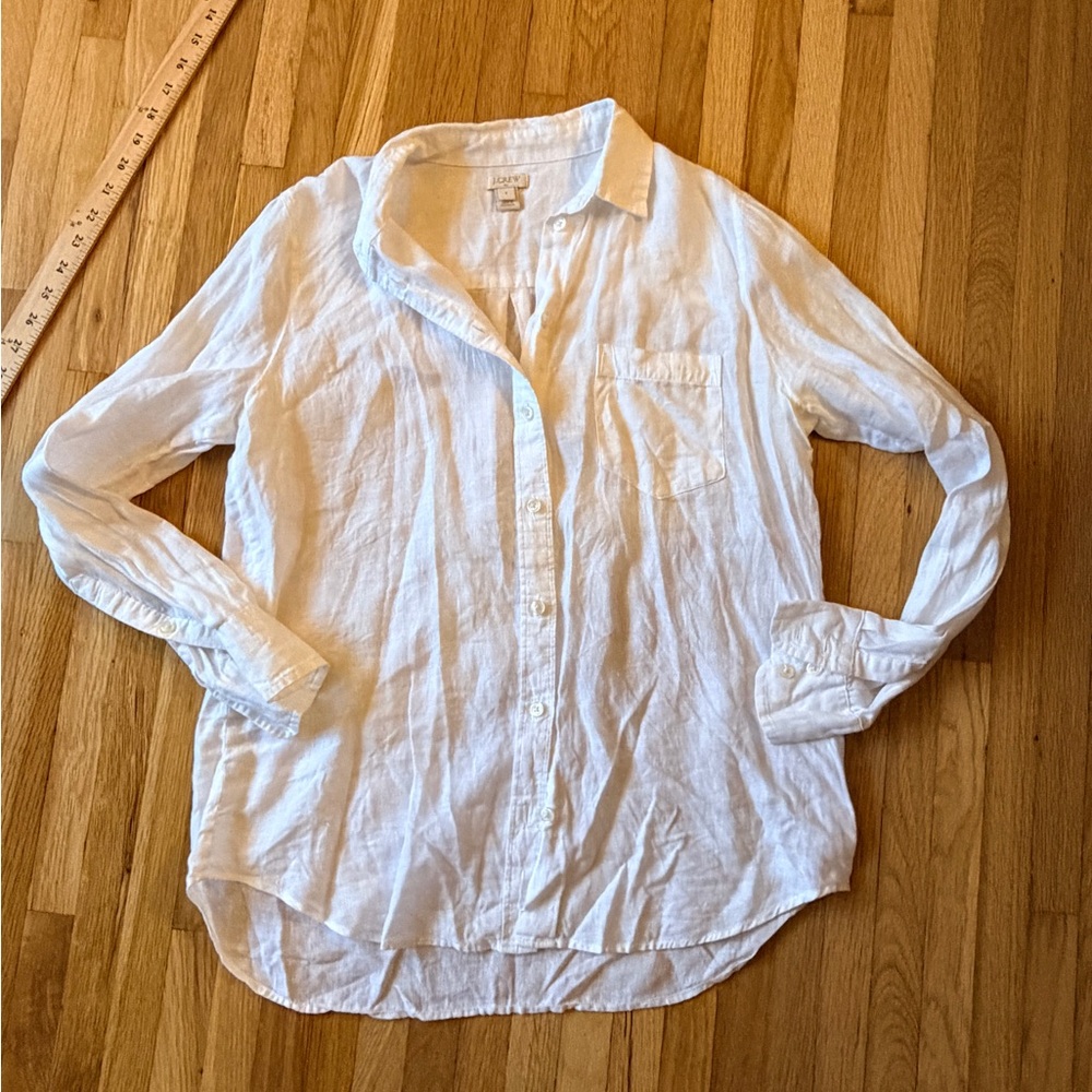 J. Crew Cream Linen Shirt